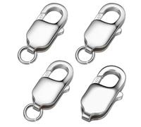 My-Bead Chiusure a scatto in argento 925 da 13 mm (16 mm) Chiusure per gioielli per collane bracciali collane sostituzione e riparazione Chiusure a moschettone fai da te (3 pezzi)