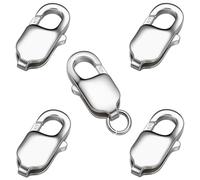 My-Bead Moschettone in argento 925 da 8 mm (10 mm) piccole chiusure per gioielli catene bracciali collane, sostituzione e riparazione di chiusure per catene fai da te (5 pezzi)