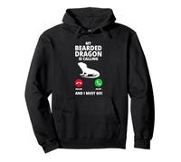 My Bearded Dragon Is Calling And I Must Go Drago Barbuto Felpa con Cappuccio