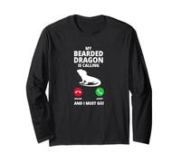 My Bearded Dragon Is Calling And I Must Go Drago Barbuto Maglia a Manica