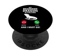 My Bearded Dragon Is Calling And I Must Go Drago Barbuto PopSockets PopGrip Adesivo