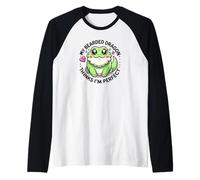 My Bearded Dragon Thinks I'm Perfect Funny Lizard Design Maglia con Maniche Raglan