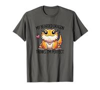 My Bearded Dragon Thinks I'm Perfect Funny Lizard Design Maglietta