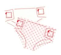 My beautiful dollsroom 555-0004 Pannolini per bambole, set da gioco con 2 pannolini per bambole di diverse dimensioni, pannolini per bambole lavabili dopo l'uso, giocattoli bianchi e rossi, per