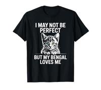 My Bengal Loves Me Funny Cat Lover Citazione Maglietta