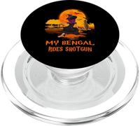 My Bengal Rides Shotgun Cat and Witch Halloween Costume PopSockets PopGrip per MagSafe