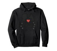 My Best Ping Dog: Animale commovente Amore Silhouette Art Felpa con Cappuccio, Unisex per Adulti, Nero, L