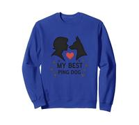 My Best Ping Dog: Animale commovente Amore Silhouette Art Felpa, Unisex per Adulti, Blu Reale, L