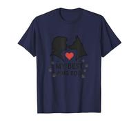 My Best Ping Dog: Animale commovente Amore Silhouette Art Maglietta, Uomo, Navy, L