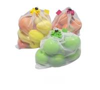 My Best Way Mesh Bags - Sacchetti a Rete in poliestere, riutilizzabili, lavabili, adatte per la spesa, Set 5+1 sacchetto Omaggio in cotone