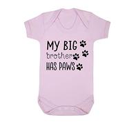 My Big Brother has Paws (New Baby Animal Sibling annuncio) [BBY3] Baby Grow Gilet, 3-6 mesi, rosa pastello