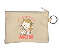 My Biggest Reason for Living Calls Me Mom Portachiavi Portamonete Beige