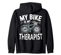 My Bike Is My Therapist Bicicletta Ciclismo Ciclista Felpa con Cappuccio