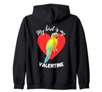 My Bird is My Valentine - Sun Conure Parrot Felpa con Cappuccio