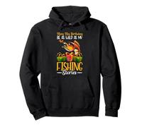 My Birthday My Fishing Stories Funny Birthday Fishing Felpa con Cappuccio