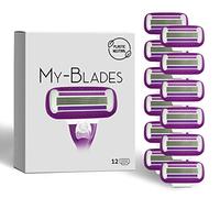 My-Blades® Lamette compatibile con Gillette Venus, Plastic Neutral, Swirl and Smooth, 12 lamette di ricambio a 4 lame per donna