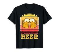My Blood Type Is Beer Funny Sarcastic Beer Lovers Drinking Maglietta