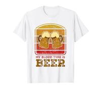 My Blood Type Is Beer Funny Sarcastic Beer Lovers Drinking Maglietta