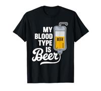 My Blood Type Is Beer Funny Sarcastic Beer Lovers Drinking Maglietta