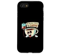 My Blood Type Is Coffee Funny Caffeine Lover Design Custodia per iPhone SE (2020) / 7/8