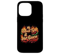 My Blood Type Is Hot Sauce Funny Spicy Chili Pepper Lover Custodia per iPhone 14 Pro Max