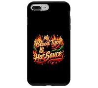 My Blood Type Is Hot Sauce Funny Spicy Chili Pepper Lover Custodia per iPhone 7 Plus/8 Plus