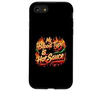 My Blood Type Is Hot Sauce Funny Spicy Chili Pepper Lover Custodia per iPhone SE (2020) / 7/8