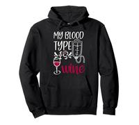 My Blood Type is Wine Nurse Sarcastico Wine Fan Lovers Design Felpa con Cappuccio