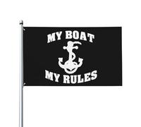 My Boat My Rules Anchor Bandiere Durevole Bandiera Robuste Flag Per Decorazione Balcone Esterno 90X150Cm