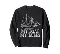 My Boat My Rules Funny Pirate Ship Boat Captain Sailing Felpa