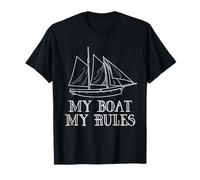My Boat My Rules Funny Pirate Ship Boat Captain Sailing Maglietta
