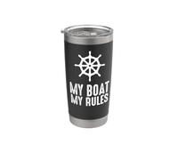 My Boat My Rules La mia barca le mie regole Capitano Barca Bicchiere termico in acciaio inox doppia parete