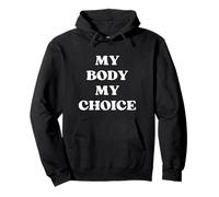 My Body My Choice - Testo in Grassetto Bianco Felpa con Cappuccio