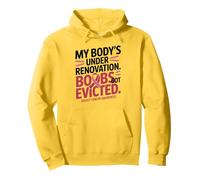My Body's Under Renovation Funny Breast Cancer Awareness Felpa con Cappuccio
