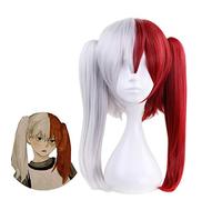 My Boku No Hero Academia Todoroki Shoto Parrucca Donna Mazzi Parrucche sintetiche termoresistenti per costume Cosplay + Cappellino parrucca gratuito