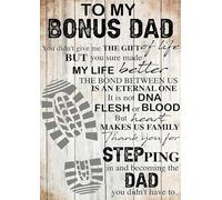 My Bonus Dad, Thank You for Stepping in and Being the Dad You Didn't Have to Be Poster Wall Art Home Decor Metal Tin Sign 30,5 x 20,3 cm