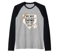 My Boy Might Not Always Swing But I Do Genitore Baseball Maglia con Maniche Raglan