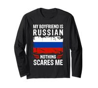 My Boyfriend Is Russian Nothing Scares Me Russia Flag Maglia a Manica