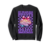 My Brain Has Hiccups Epilessia Consapevolezza Ragazza Mamma Viola Felpa
