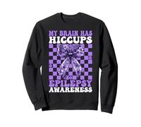 My Brain Has Hiccups Epilessia Consapevolezza Ragazza Mamma Viola Felpa