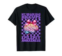 My Brain Has Hiccups Epilessia Consapevolezza Ragazza Mamma Viola Maglietta