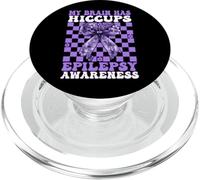 My Brain Has Hiccups Epilessia Consapevolezza Ragazza Mamma Viola PopSockets PopGrip per MagSafe