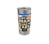 My Brain Has Tabs Umorismo agenda Bicchiere termico in acciaio inox doppia parete