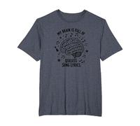 My Brain Is Full of Useless Testo Canzone Music Lover Tee Maglietta, Uomo Taglie Grandi, Pervinca, 2X Tall