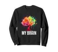 My Brain Tree Rainbow Splash Neurodivergente Adulto Felpa
