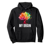 My Brain Tree Rainbow Splash Neurodivergente Adulto Felpa con Cappuccio