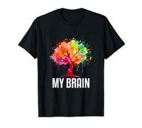 My Brain Tree Rainbow Splash Neurodivergente Adulto Maglietta