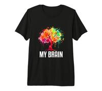 My Brain Tree Rainbow Splash Neurodivergente Adulto Maglietta Premium