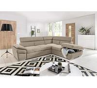 My Brand Germanvox Divano ad Angolo con Funzione Letto e Penisola Contenitore Dx, in Microfibra Nappata Beige Cat.1 L.265 P.218 H.92 cm