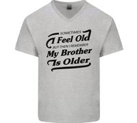 My Brother Is Anziani 30th 40th 50th Compleanno Uomo Scollo A V Cotone T-Shirt